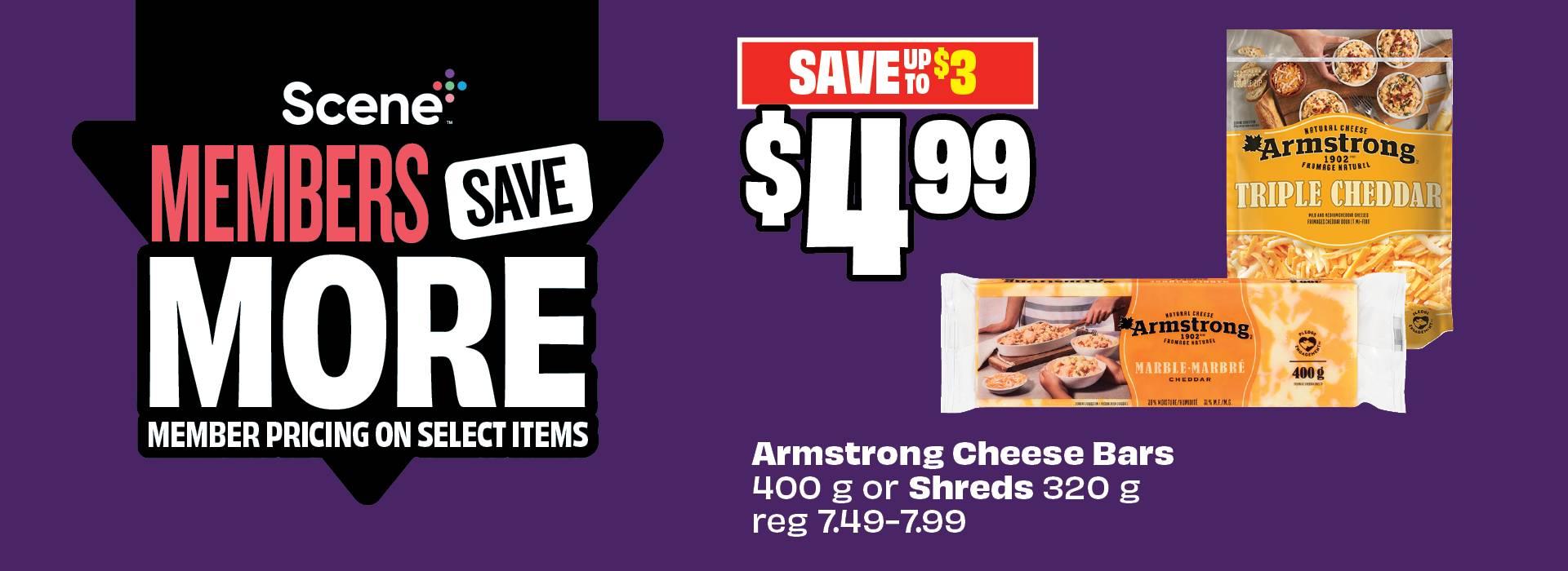 Armstrong Cheese bars and shreds